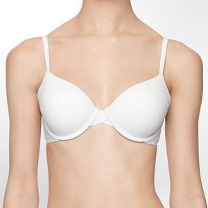 NWT Calvin Klein Perfectly Fit Bra QP1039Y-100 Underwire White 36C